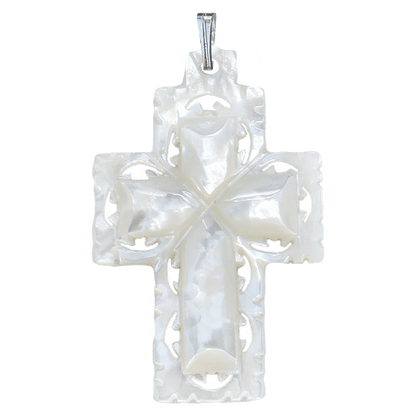 Mother of Pearl Lace Cross Necklace