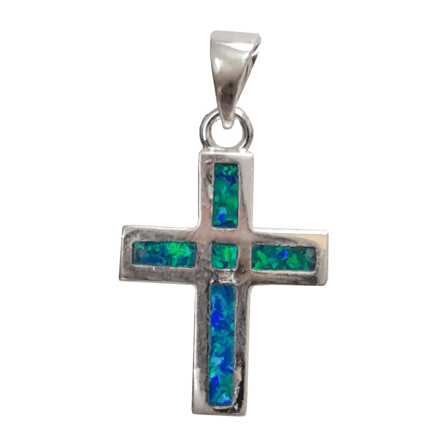 Opal Two-Sided Cross Necklace