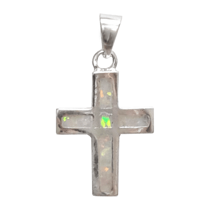 Opal Two-Sided Cross Necklace