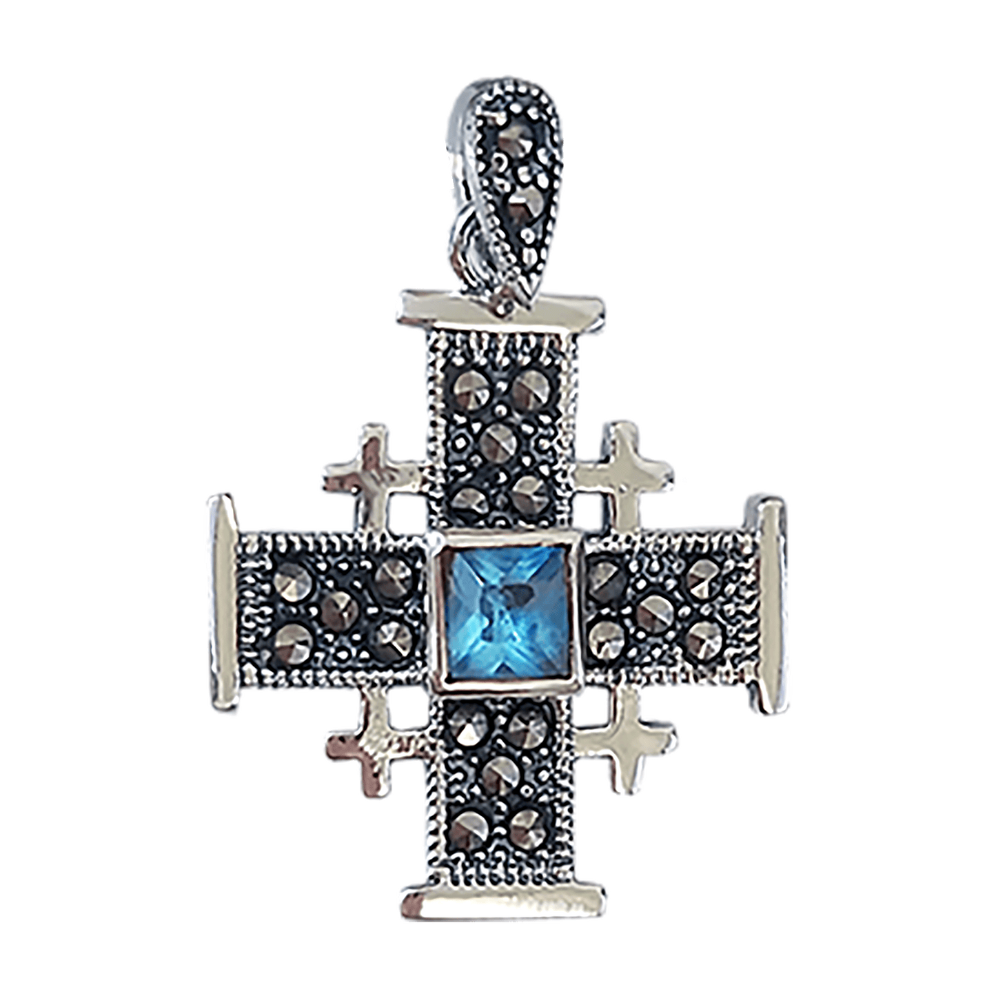 Jerusalem Cross with Colored Stone