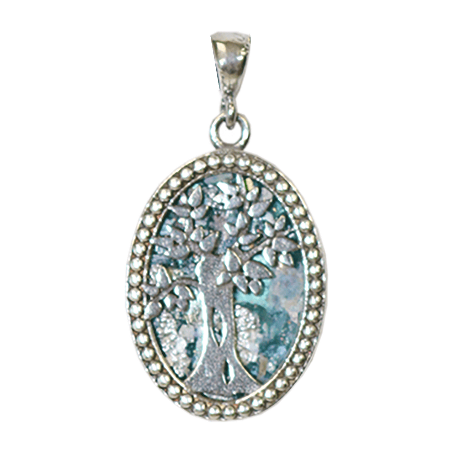 Roman Glass Tree of Life Necklace - Oval