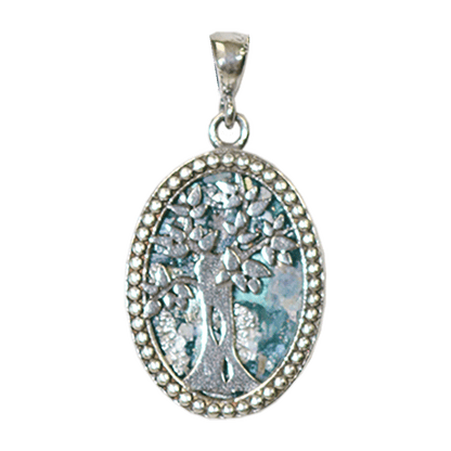 Roman Glass Tree of Life Necklace - Oval