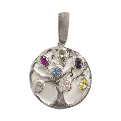 Tree of Life with Mother of Pearl & Crystals Necklace