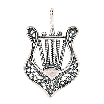 Sterling Silver Harp Necklace