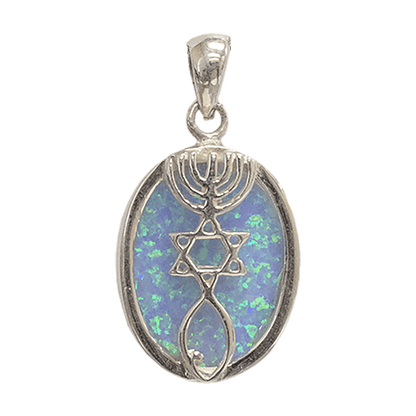 Grafted-In Opal & Sterling Silver Oval Necklace