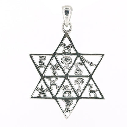 Star of David Twelve Tribes Necklace