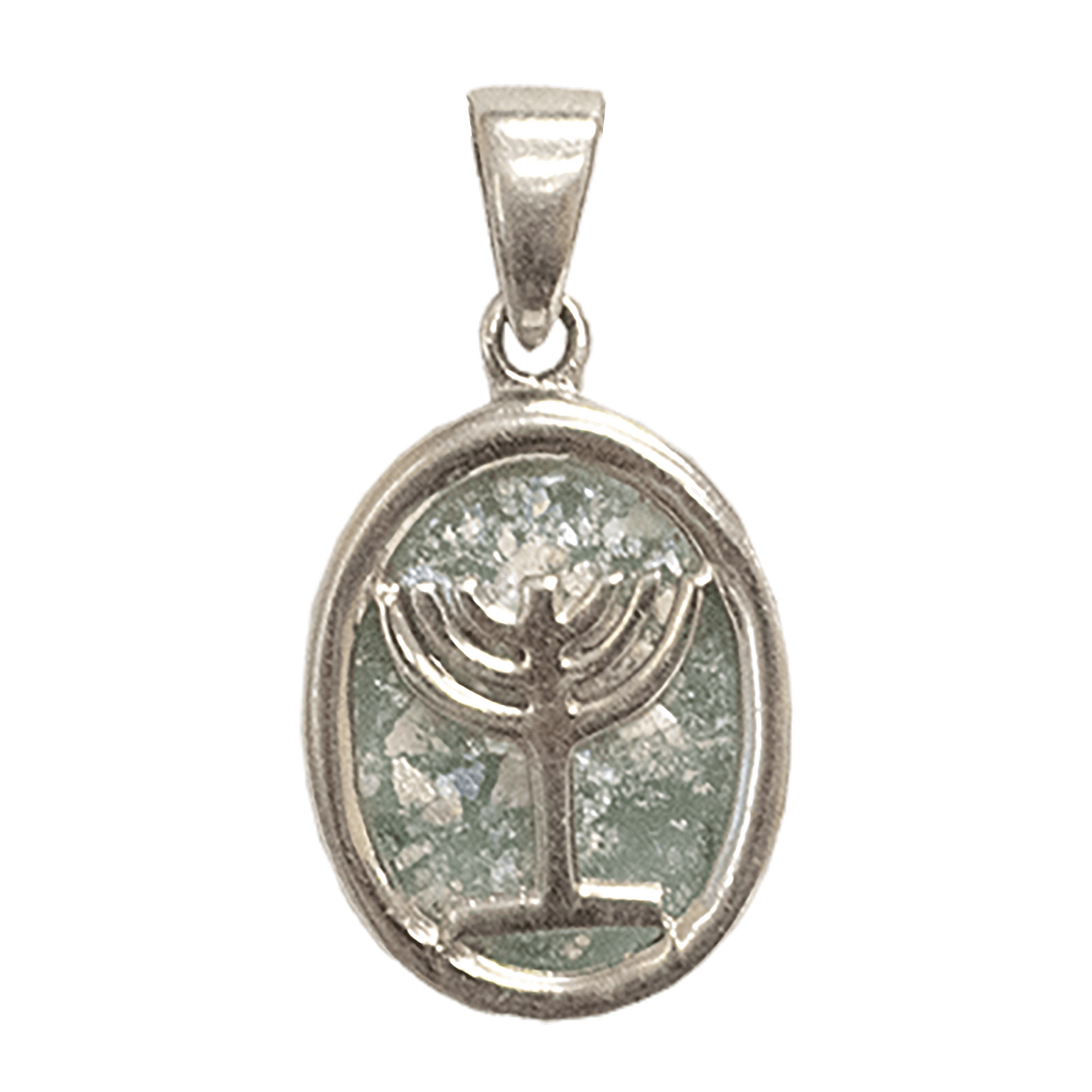 Roman Glass Menorah Necklace