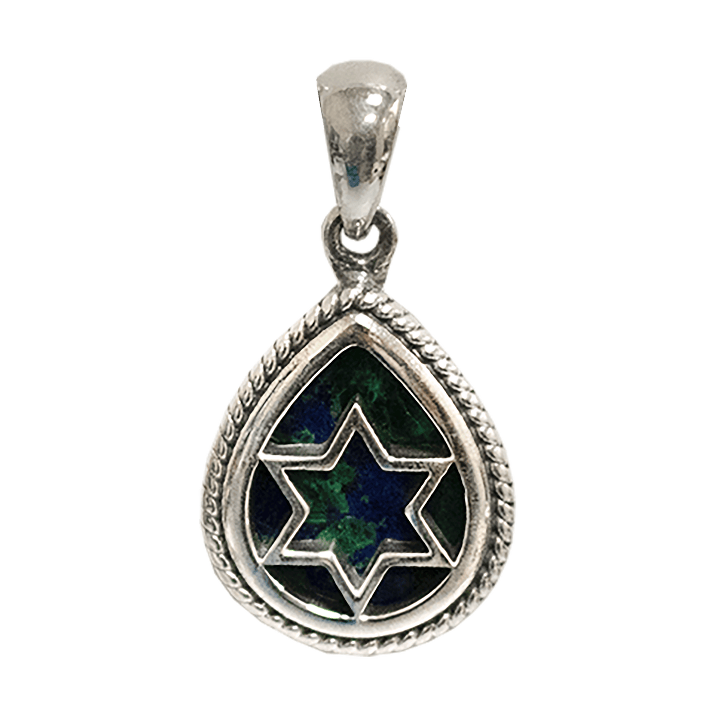 Eilat Stone Star of David Teardrop Necklace