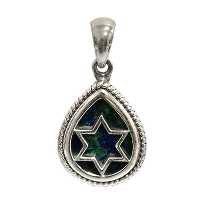 Eilat Stone Star of David Teardrop Necklace