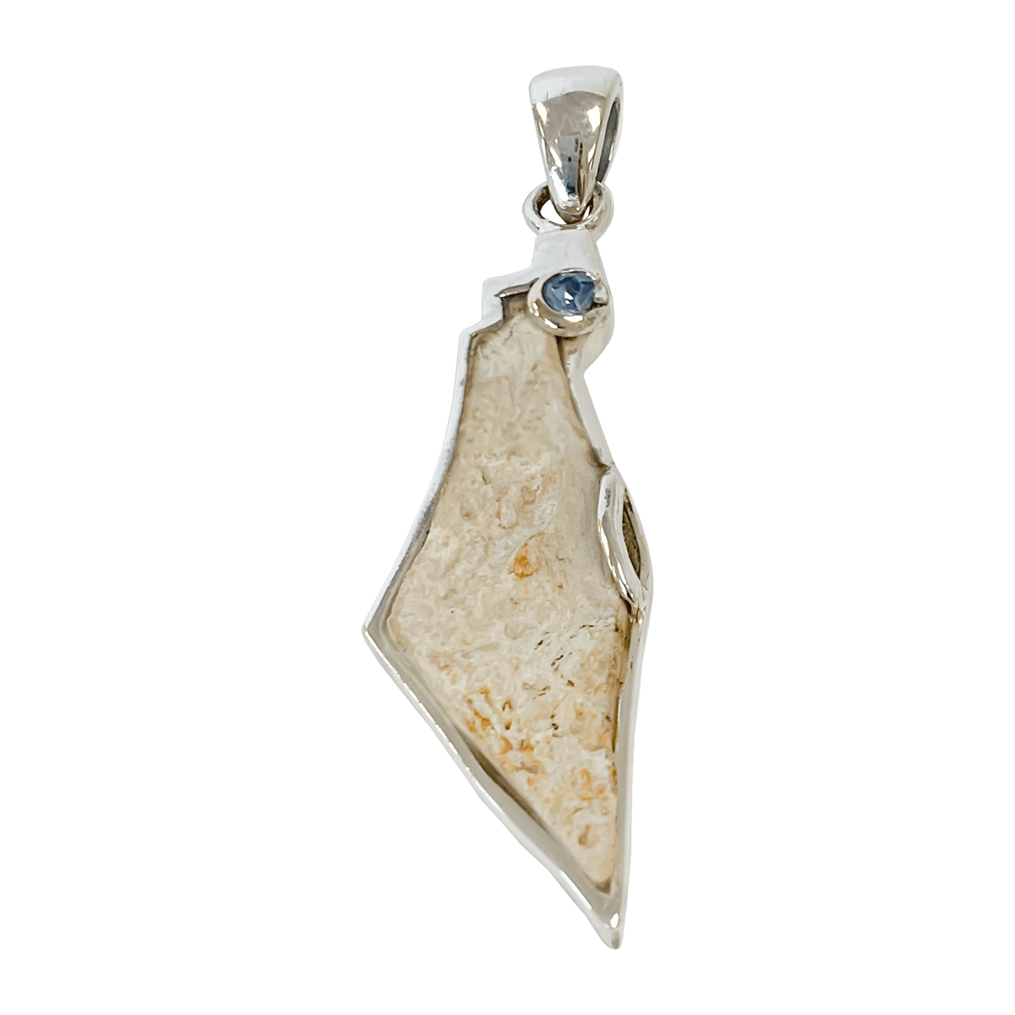 Israel-shaped pendant with a Jerusalem Stone