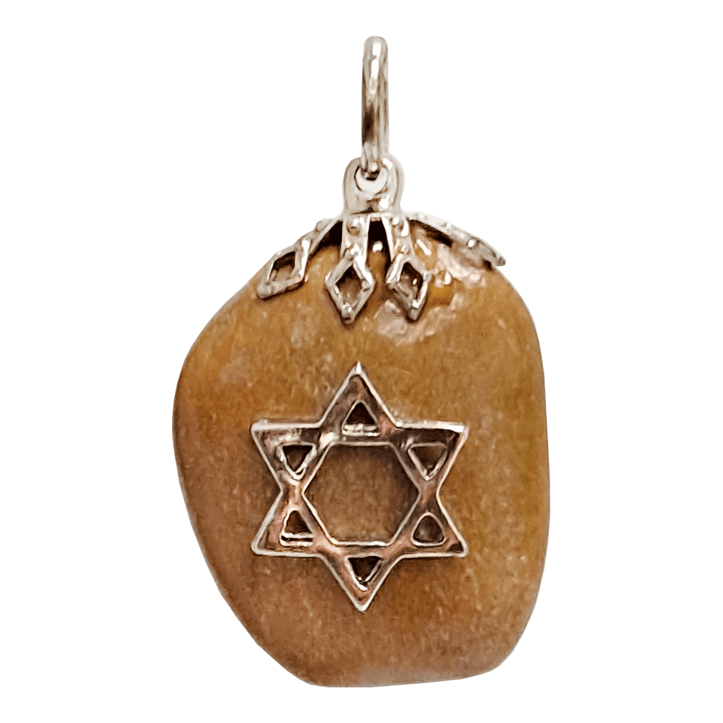 Tiger eye stone necklace with a Star of David on the front 