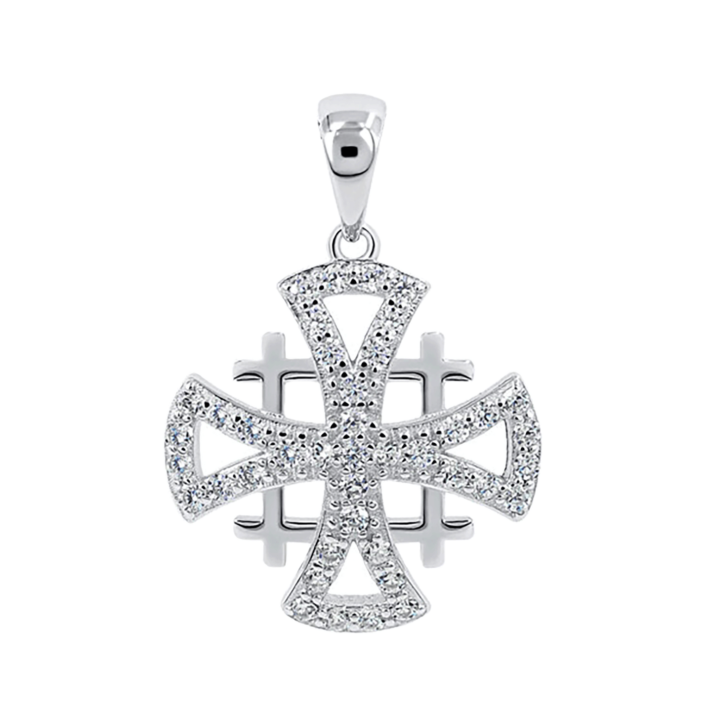 Jerusalem Cross Crystal Necklace