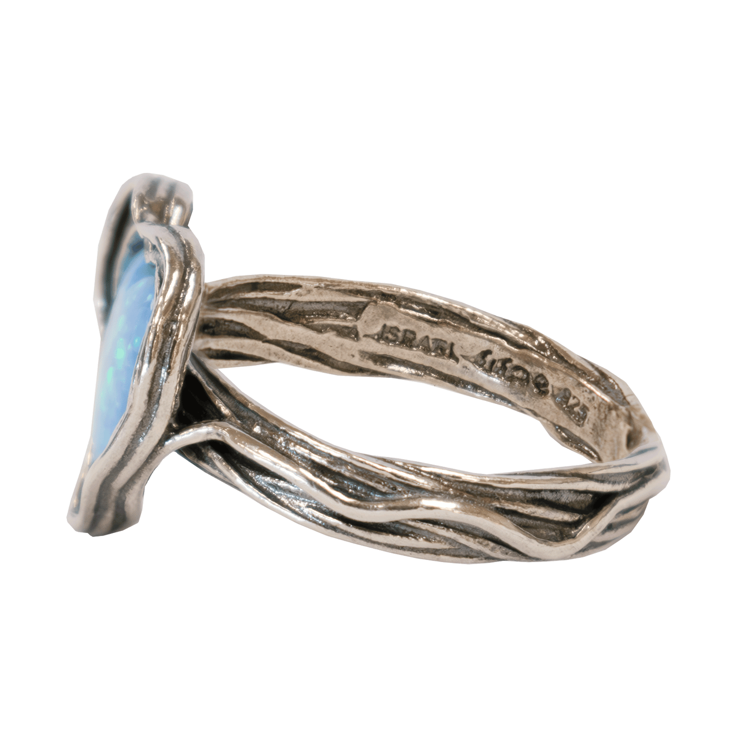 An Opal 925 Sterling Silver Heart Ring