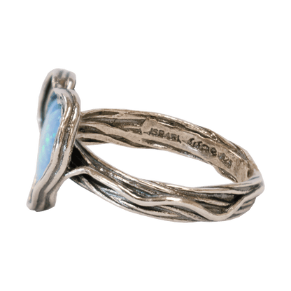 An Opal 925 Sterling Silver Heart Ring