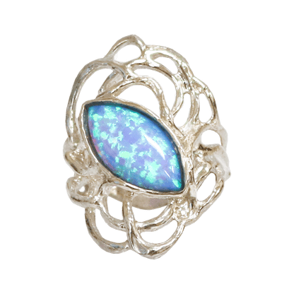 A Sterling Silver Opal Swirl Ring