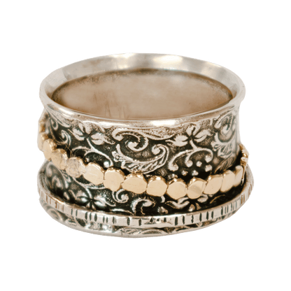 14 Karat Gold and Sterling Silver Spinner Ring