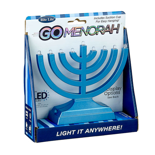 Metallic blue electric menorah