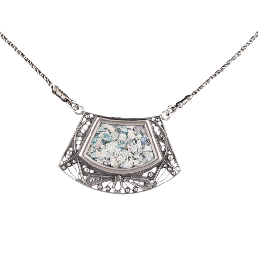 Roman Glass Rounded Trapezoid necklace