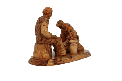 Jesus Washing Feet - Olive Wood
