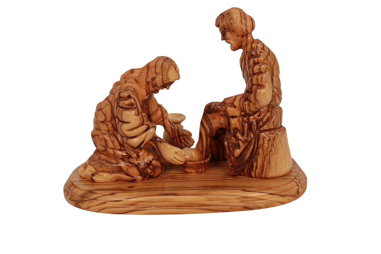 Jesus Washing Feet - Olive Wood