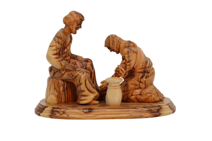Jesus Washing Feet - Olive Wood