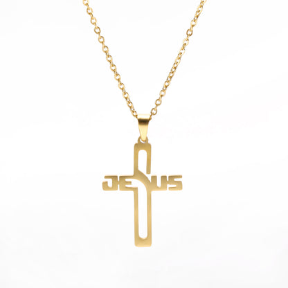 Jesus Cross Stainless Steel Necklace