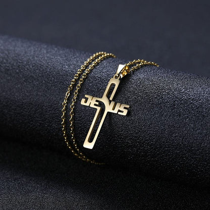 Jesus Cross Stainless Steel Necklace