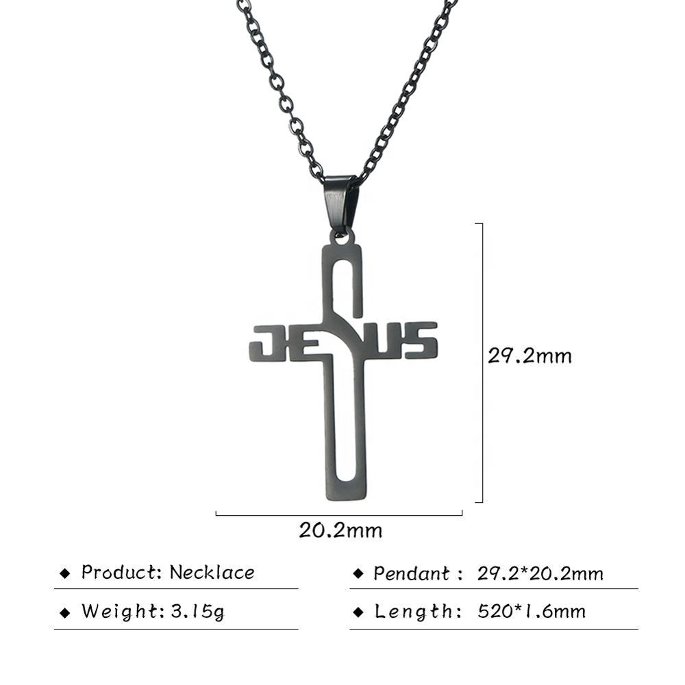 Jesus Cross Stainless Steel Necklace