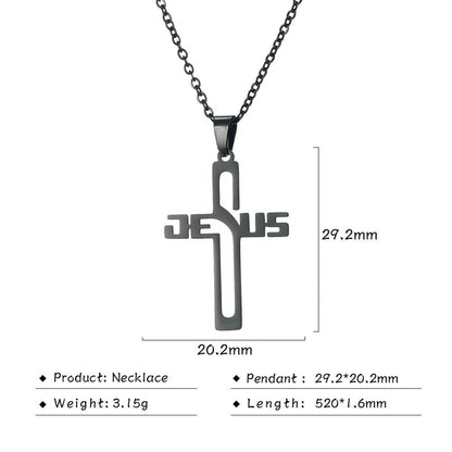 Jesus Cross Stainless Steel Necklace