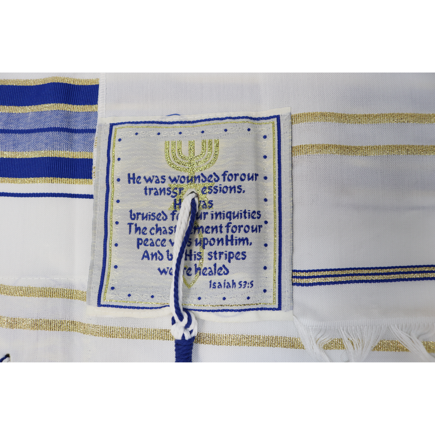 Prayer Shawl (22") Royal Blue/Gold With Bag