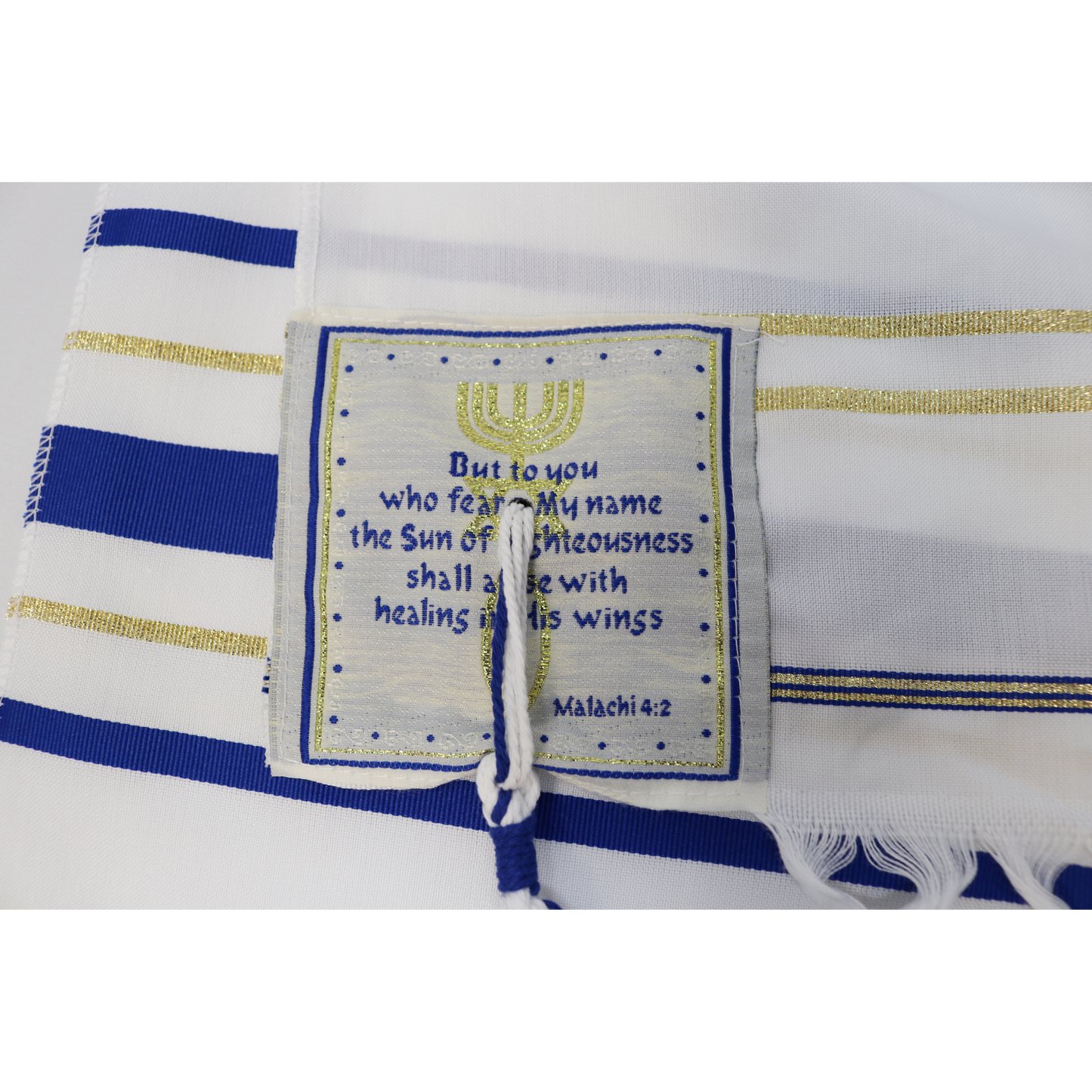 Prayer Shawl (22") Royal Blue/Gold With Bag