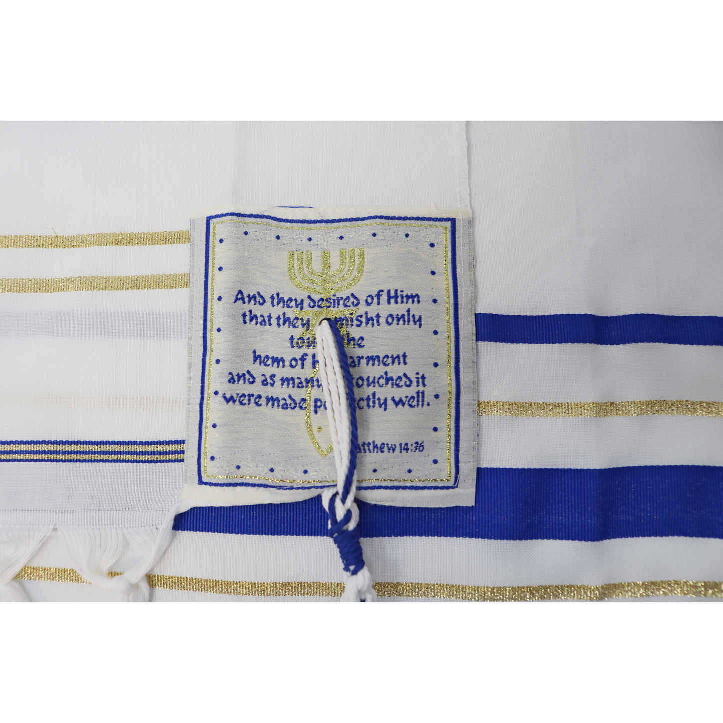 Prayer Shawl (22") Royal Blue/Gold With Bag