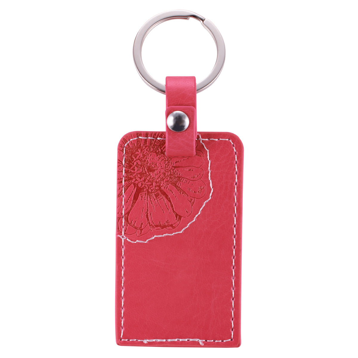 All Things are Possible Bright Pink Faux Leather Key Ring - Matthew 19:26