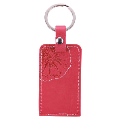 All Things are Possible Bright Pink Faux Leather Key Ring - Matthew 19:26