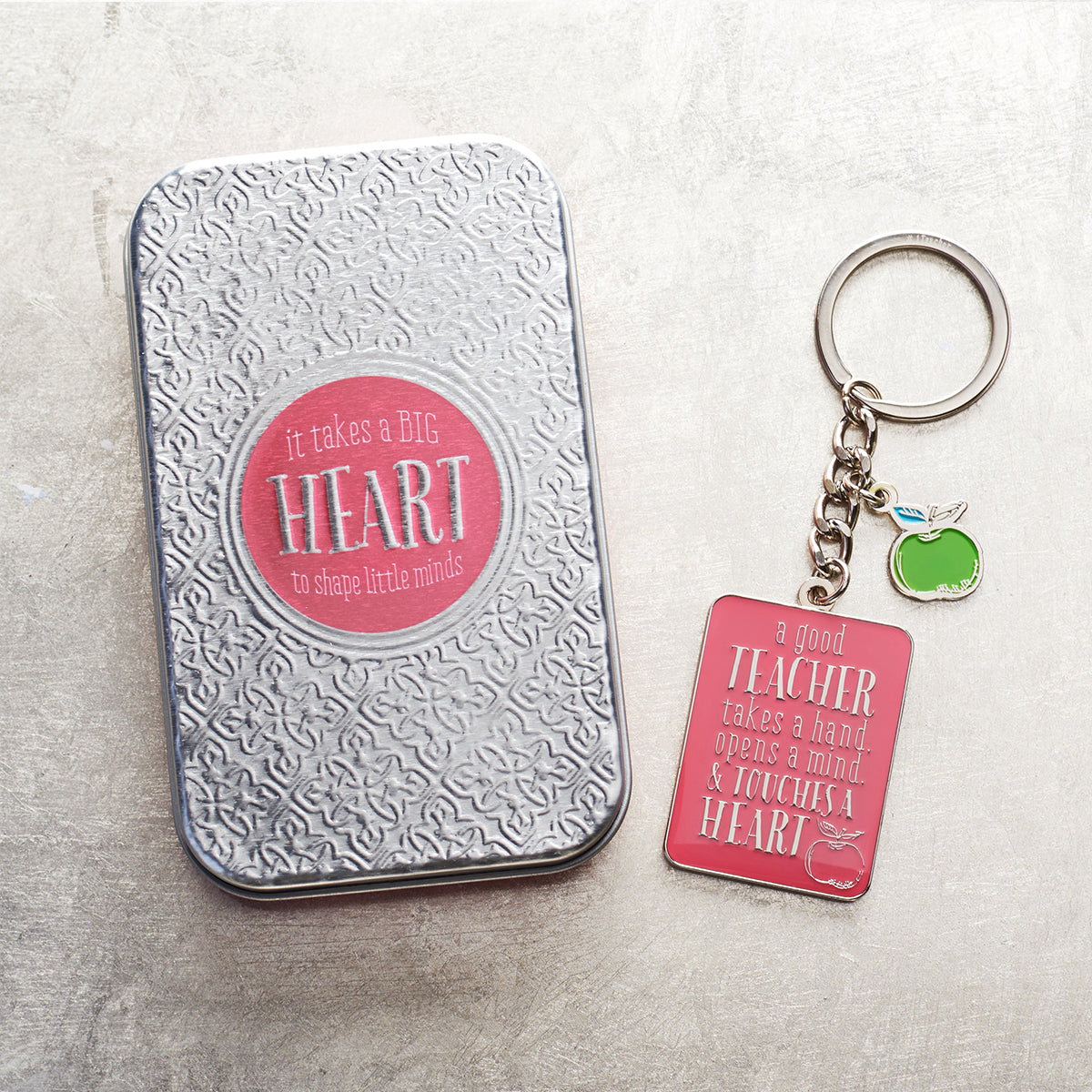 Pink Blessings for a #1 Teacher Key Ring in Gift Tin - 1 Corinthians 16:14