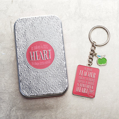 Pink Blessings for a #1 Teacher Key Ring in Gift Tin - 1 Corinthians 16:14