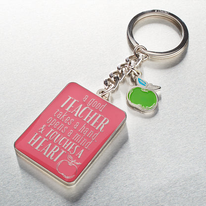 Pink Blessings for a #1 Teacher Key Ring in Gift Tin - 1 Corinthians 16:14