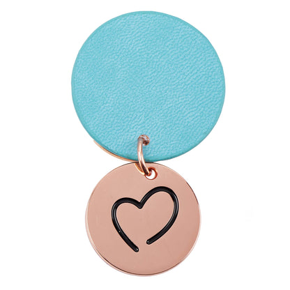 Be Joyful Rose Gold Key Ring with Teal Disc