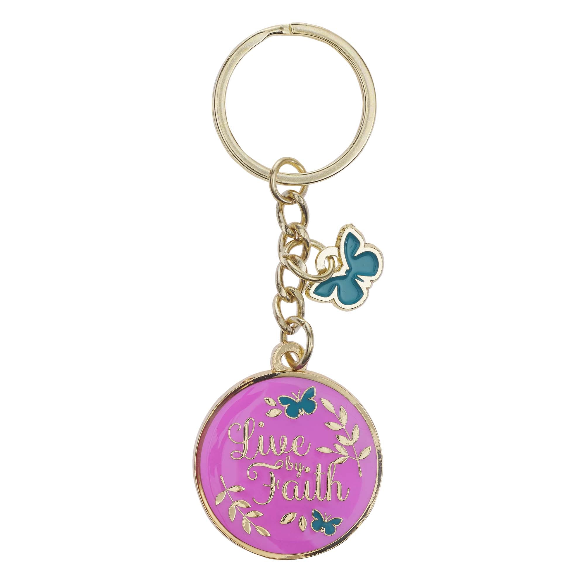 Live by Faith Metal Key Ring with Link Chain – Holyland Marketplace