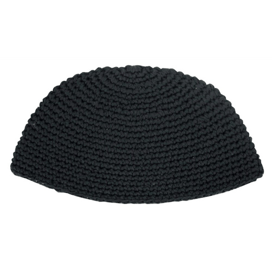 Frik Black Knitted Kippah - 21cm