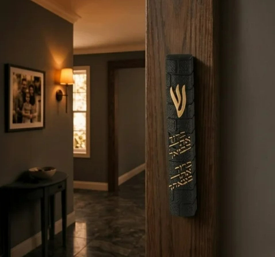 Kotel Mezuzah with Hebrew Blessing