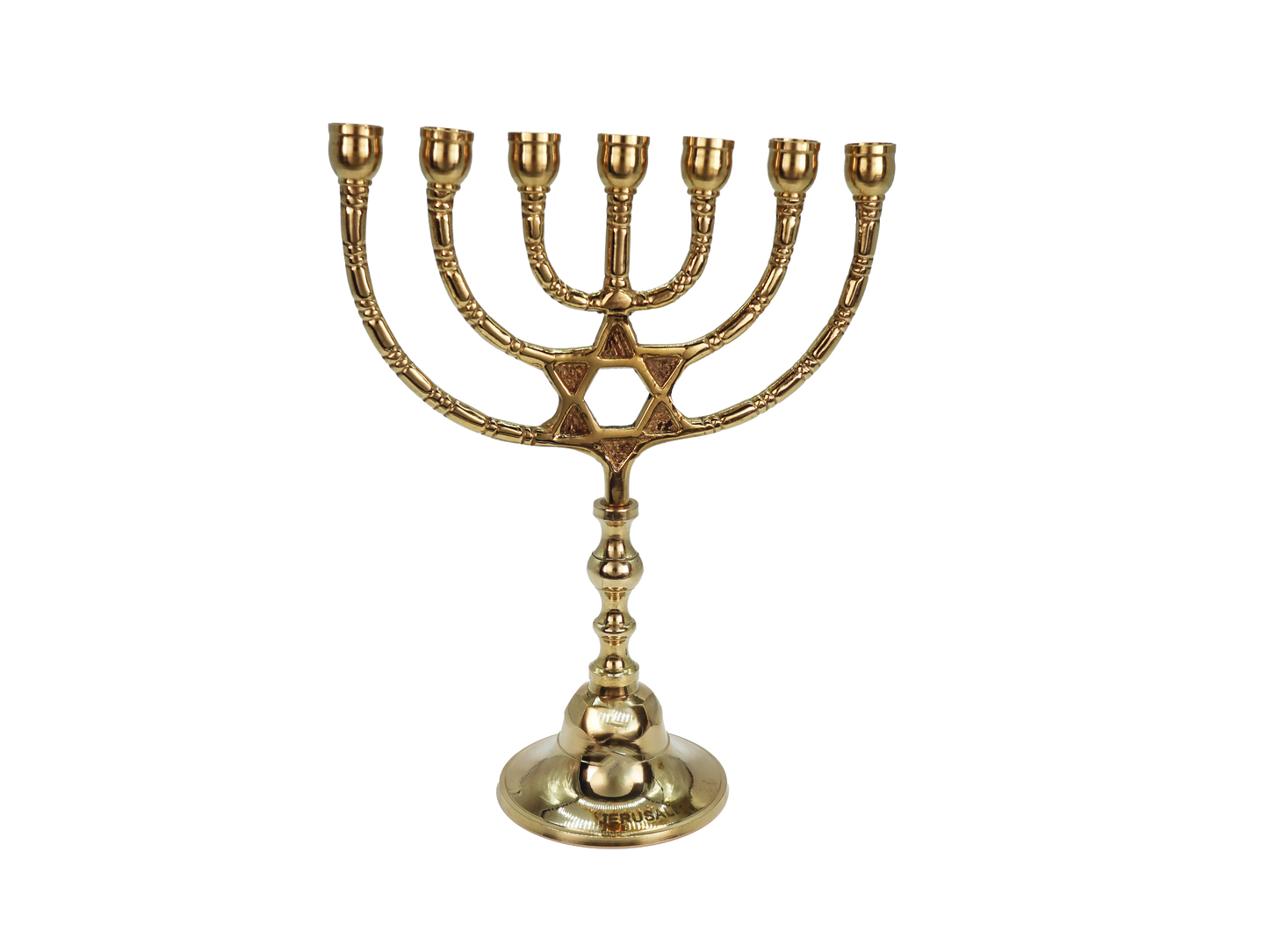 8.5" Star of David Brass Menorah