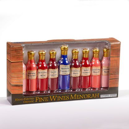 Fine Wines Handpainted Ceramic Menorah