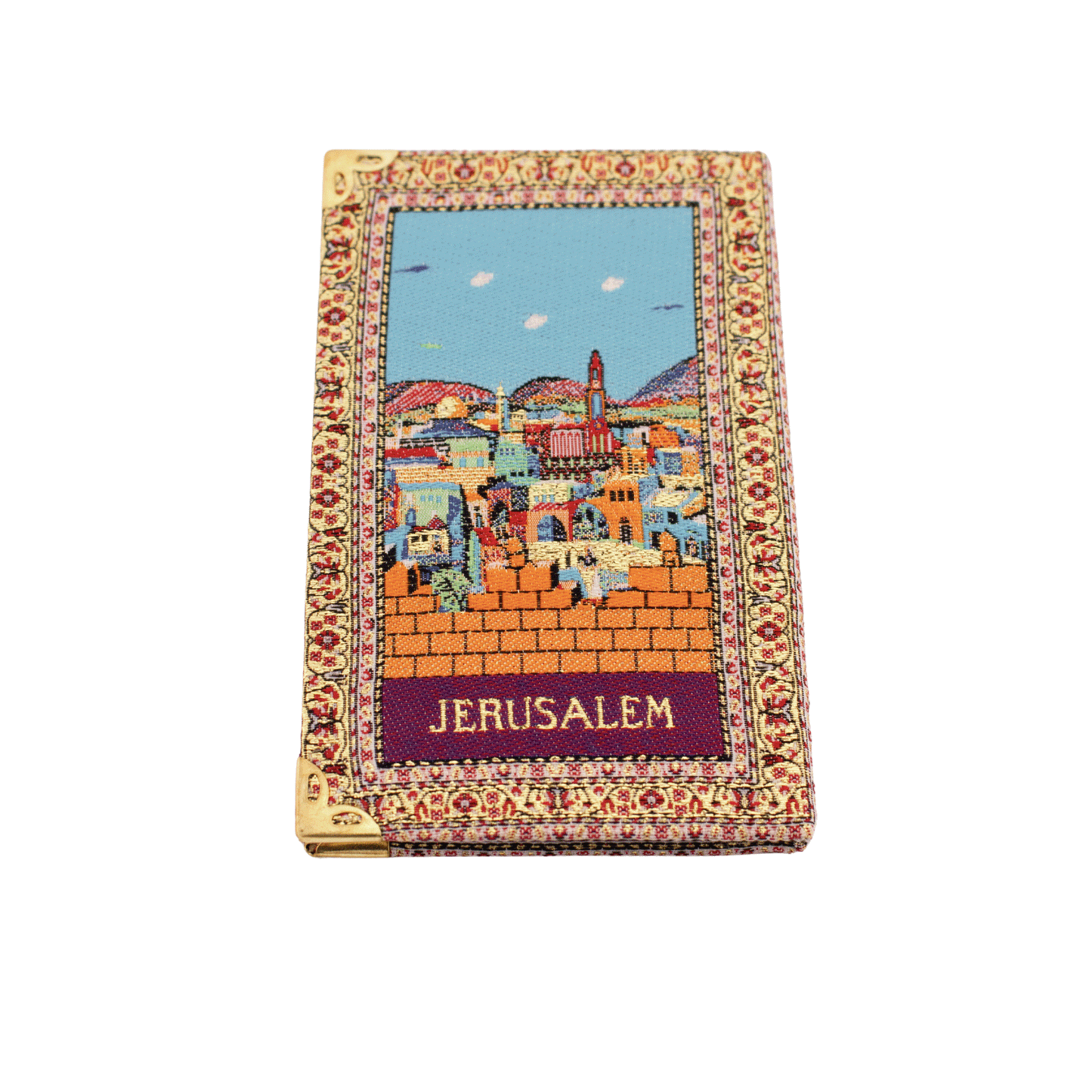 Notebook with a colorful view of the city of Jerusalem on the front and back