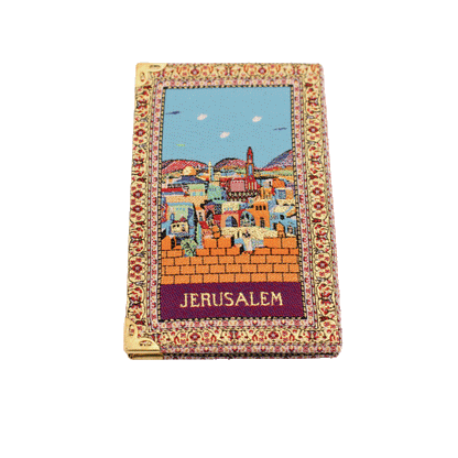 Notebook with a colorful view of the city of Jerusalem on the front and back