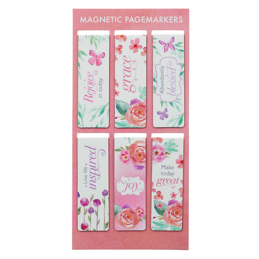 Front view of the Blossoms of Blessings Magnetic Bookmark Set