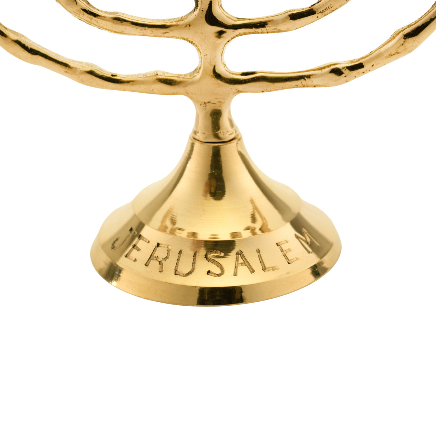 Three and a half inch polished brass menorah