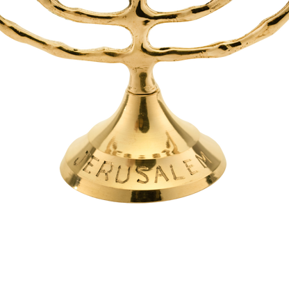 Three and a half inch polished brass menorah