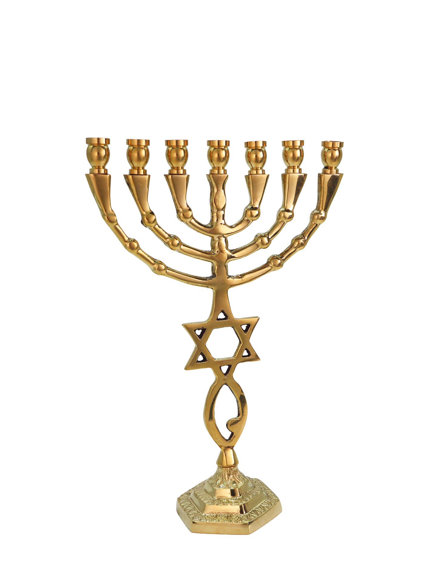 8.5" Open Grafted-In Brass Menorah