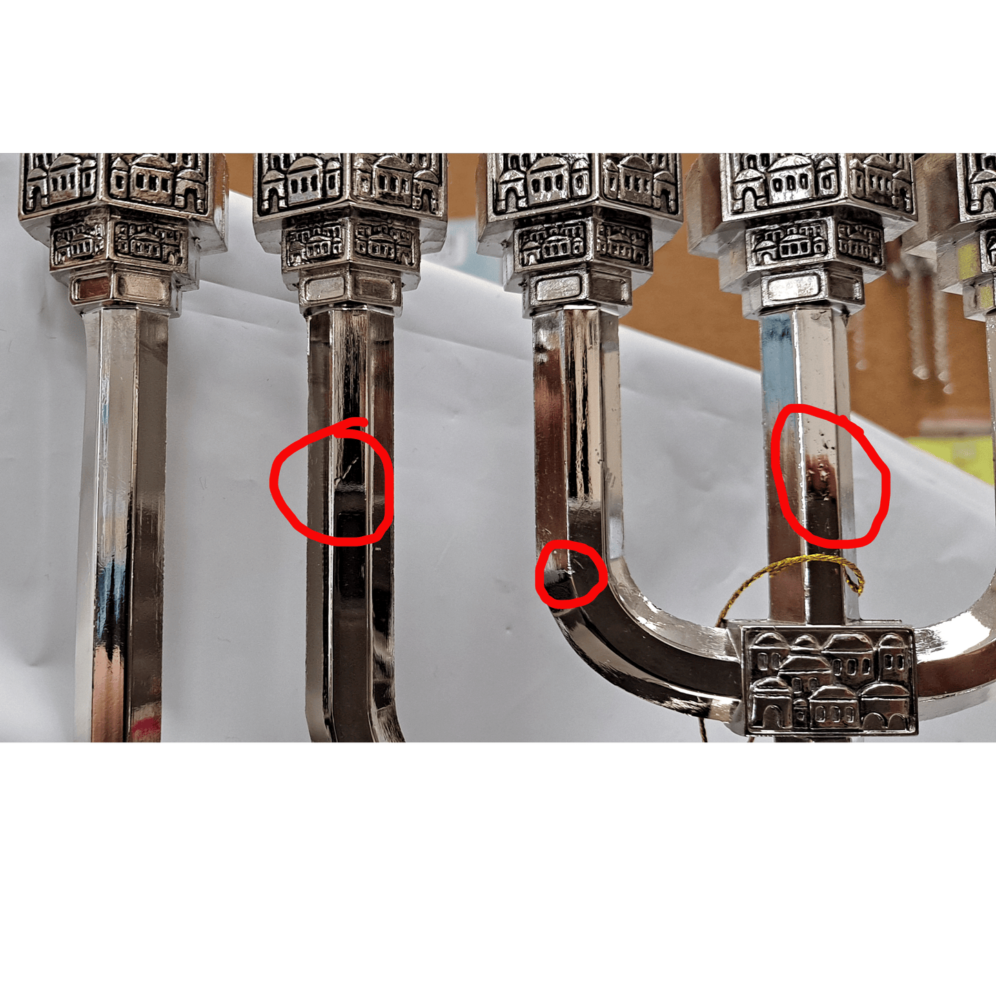 11" Nickel Plated  Menorah - Imperfect